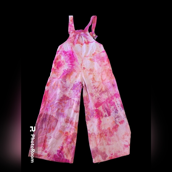Upcycled Ice Dyed Overalls - Picture 2 of 2